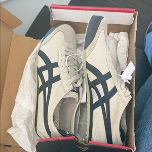 Onitsuka Tiger by Asics Men's Beige and Navy Sneakers